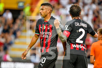 2022-08-06 - Milan's Junior Messias celebrates after scoring a goal with Milan's Davide Calabria - LR VICENZA VS AC MILAN - FRIENDLY MATCH - SOCCER