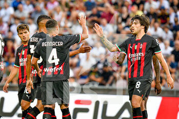 2022-08-06 - Milan players celebrate after Milan's Junio 
r Messias scoring a goal - LR VICENZA VS AC MILAN - FRIENDLY MATCH - SOCCER