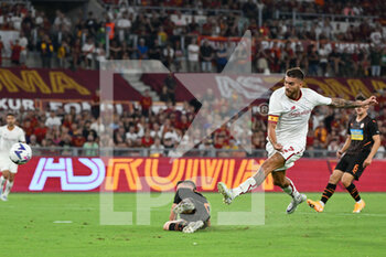 2022-08-07 - Lorenzo Pellegrini (AS Roma) goal 1-0 during the Pre-Season Friendly 2022/2023  match between AS Roma vs Shakhtar Donetsk  at the Olimpic Stadium in Rome  on 07 August 2022. - FRIENDLY MATCH - ROMA VS SHAKHTAR DONETSK - FRIENDLY MATCH - SOCCER