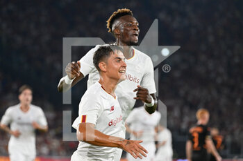 2022-08-07 - Paulo Dybala (AS Roma) Tammy Abraham (AS Roma) during the Pre-Season Friendly 2022/2023  match between AS Roma vs Shakhtar Donetsk  at the Olimpic Stadium in Rome  on 07 August 2022. - FRIENDLY MATCH - ROMA VS SHAKHTAR DONETSK - FRIENDLY MATCH - SOCCER