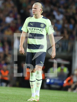 2022-08-24 - Erling Haaland of Manchester City during the Friendly Football match between FC Barcelona and Manchester City on August 24, 2022 at Camp Nou stadium in Barcelona, Spain - FOOTBALL - FRIENDLY GAME - FC BARCELONA V MANCHESTER CITY - FRIENDLY MATCH - SOCCER