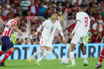 2022-09-27 - Hakim Ziyech of Morocco during the international friendly football match between Paraguay and Morocco on September 27, 2022 at Benito Villamarin Stadium in Sevilla, Spain - FOOTBALL - FRIENDLY GAME - PARAGUAY V MOROCCO - FRIENDLY MATCH - SOCCER