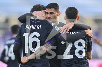 2022-12-17 - ACF Fiorentina players celebrate after a goal - ACF FIORENTINA VA AS MONACO - FRIENDLY MATCH - SOCCER