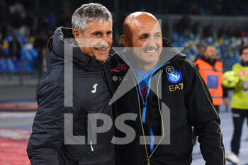 2022-12-17 - Setien Quique Villarreal CF and Luciano Spalletti SSC Napoli during the friendly football match SSC Napoli v Villarreal FC  at Diego Armando Maradona stadium  - NAPOLI VS VILLAREAL - FRIENDLY MATCH - SOCCER