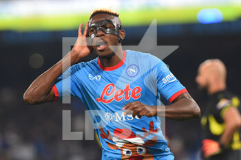 2022-12-17 - Victor Osimhen of SSC Napoli  rejoices after the net during the friendly football match SSC Napoli v Villarreal FC  at Diego Armando Maradona stadium  - NAPOLI VS VILLAREAL - FRIENDLY MATCH - SOCCER