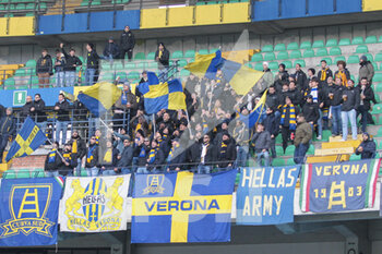 2022-12-22 - Hellas Verona fans show their supportduring Hellas Verona vs Bologna FC, frendly match Serie A Tim 2022-23, at Marcantonio Bentegodi stadium in Verona (VR), Italy, on December 22, 2022. - HELLAS VERONA FC VS BOLOGNA FC - FRIENDLY MATCH - SOCCER