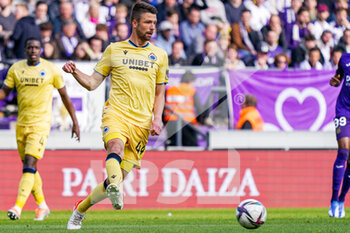 2022-05-01 - Brandon Mechele of Club Brugge during the Belgian championship Jupiler Pro League football match between RSC Anderlecht and Club Brugge on May 1, 2022 at Lotto Park in Brussel, Belgium - RSC ANDERLECHT VS CLUB BRUGGE - BELGIAN PRO LEAGUE - SOCCER