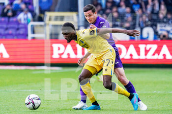 2022-05-01 - Clinton Mata of Club Brugge during the Belgian championship Jupiler Pro League football match between RSC Anderlecht and Club Brugge on May 1, 2022 at Lotto Park in Brussel, Belgium - RSC ANDERLECHT VS CLUB BRUGGE - BELGIAN PRO LEAGUE - SOCCER
