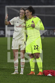 2022-01-05 - Christy Grimshaw of A.C. Milan and Noemi Fedele of A.C. Milan of A.C. Milan during the Women's Italian Supercup Semi-Final between A.S. Roma Women and A.C. Milan at the Domenico Francioni Stadium on 5th of January, 2022 in Latina, Italy. - AS ROMA VS AC MILAN - WOMEN SUPERCOPPA - SOCCER