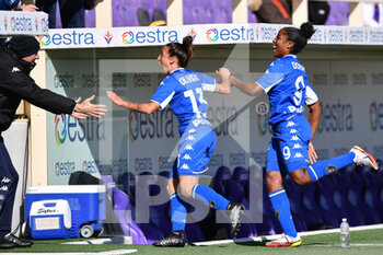 2022-02-12 - Chanté Dompig (Empoli Ladies) celebrates after scoring a goal with Elisabetta Oliviero (Empoli Ladies) - ACF FIORENTINA VS EMPOLI LADIES - WOMEN ITALIAN CUP - SOCCER