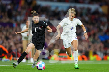 2022-07-06 - Rachel Daly of England and Barbara Dunst of Austria during the UEFA Women's Euro 2022, Group A football match between England and Austria on July 6, 2022 at Old Trafford in Manchester, England - FOOTBALL - WOMEN'S EURO 2022 - ENGLAND V AUSTRIA - UEFA EUROPEAN - SOCCER