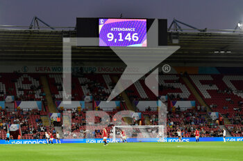 2022-07-07 - Match attendance is 9,146 during the UEFA Women's Euro 2022, Group A football match between Norway and Northern Ireland on July 7, 2022 at the St Mary's Stadium in Southampton, England - FOOTBALL - WOMEN'S EURO 2022 - NORWAY V NORTHERN IRELAND - UEFA EUROPEAN - SOCCER