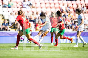 2022-07-09 - Switzerland Midfielder Coumba Sow scores a goal 0-1 during the UEFA Women's Euro 2022, Group C football match between Portugal and Switzerland on July 9, 2022 at Leigh Sports Village in Leigh, England - FOOTBALL - WOMEN'S EURO 2022 - PORTUGAL V SWITZERLAND - UEFA EUROPEAN - SOCCER