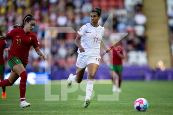 2022-07-09 - Switzerland Midfielder Coumba Sow during the UEFA Women's Euro 2022, Group C football match between Portugal and Switzerland on July 9, 2022 at Leigh Sports Village in Leigh, England - FOOTBALL - WOMEN'S EURO 2022 - PORTUGAL V SWITZERLAND - UEFA EUROPEAN - SOCCER