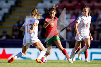 2022-07-09 - Portugal Forward Francisca Nazareth, Lia Walti of Switzerland during the UEFA Women's Euro 2022, Group C football match between Portugal and Switzerland on July 9, 2022 at Leigh Sports Village in Leigh, England - FOOTBALL - WOMEN'S EURO 2022 - PORTUGAL V SWITZERLAND - UEFA EUROPEAN - SOCCER