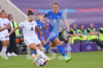 2022-07-10 - 10.07.2022, Rotherham, New York Stadium, UEFA Women's EURO 2022: France - Italy, #18 Arianna Caruso (Italy) and #6 Sandie Toletti  (france) - UEFA WOMEN'S EURO 2022: FRANCE - ITALY - UEFA EUROPEAN - SOCCER