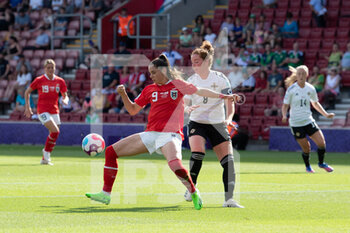 2022-07-11 - Sarah Zadrazil (9) of Austria, Marissa Callaghan (8) of Northern Ireland during the UEFA Women's Euro 2022, Group A football match between Austria and Northern Ireland on July 11, 2022 at the St Mary's Stadium in Southampton, England - FOOTBALL - WOMEN'S EURO 2022 - AUSTRIA V NORTHERN IRELAND - UEFA EUROPEAN - SOCCER
