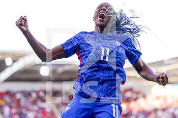 2022-07-14 - Kadidiatou Diani of France celebrates after scoring his teams first goal during the UEFA Women's Euro 2022, Group D football match between France and Belgium on July 14, 2022 at New York Stadium in Rotherham, England - FOOTBALL - WOMEN'S EURO 2022 - FRANCE V BELGIUM - UEFA EUROPEAN - SOCCER