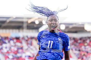 2022-07-14 - Kadidiatou Diani of France celebrates after scoring his teams first goal during the UEFA Women's Euro 2022, Group D football match between France and Belgium on July 14, 2022 at New York Stadium in Rotherham, England - FOOTBALL - WOMEN'S EURO 2022 - FRANCE V BELGIUM - UEFA EUROPEAN - SOCCER