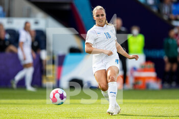 2022-07-14 - Iceland Defender Gudruin Arnardottir (18) during the UEFA Women's Euro 2022, Group D football match between Italy and Iceland on July 14, 2022 at Manchester City Academy Stadium in Manchester, England - FOOTBALL - WOMEN'S EURO 2022 - ITALY V ICELAND - UEFA EUROPEAN - SOCCER