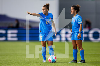 2022-07-14 - Lisa Boattin (17) and Flaminia Simonetti (7) of Italy during the UEFA Women's Euro 2022, Group D football match between Italy and Iceland on July 14, 2022 at Manchester City Academy Stadium in Manchester, England - FOOTBALL - WOMEN'S EURO 2022 - ITALY V ICELAND - UEFA EUROPEAN - SOCCER