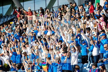 2022-07-14 - Iceland fans during the UEFA Women's Euro 2022, Group D football match between Italy and Iceland on July 14, 2022 at Manchester City Academy Stadium in Manchester, England - FOOTBALL - WOMEN'S EURO 2022 - ITALY V ICELAND - UEFA EUROPEAN - SOCCER