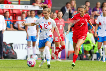 2022-07-17 - Victoria Pelova (12) of Netherlands and Riola Xhemaili of Switzerland during the UEFA Women's Euro 2022, Group C football match between Switzerland and Netherlands on July 17, 2022 at Bramall Lane in Sheffield, England - FOOTBALL - WOMEN'S EURO 2022 - SWITZERLAND V NETHERLANDS - UEFA EUROPEAN - SOCCER