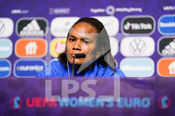 2022-07-22 - Wendie Renard of France during the Press Conference prior to the Quarter Final of the UEFA Women's Euro 2022 football match between France and Netherlands on July 22, 2022 at New York Stadium in Rotherham, England - FOOTBALL - WOMEN'S EURO 2022 - PRESS CONFERENCE AND TRAINING OF THE FRENCH TEAM - UEFA EUROPEAN - SOCCER