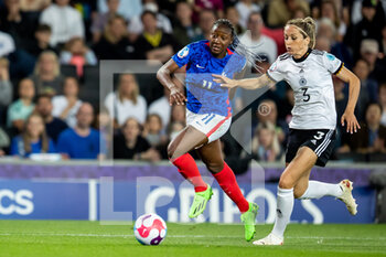 2022-07-27 - Kadidiatou Diani of France, Kathrin-Julia Hendrich of Germany during the UEFA Women's Euro 2022, semi final football match between Germany and France on July 27, 2022 at stadium:mk in Milton Keynes, England - FOOTBALL - WOMEN'S EURO 2022 - 1/2 - GERMANY V FRANCE - UEFA EUROPEAN - SOCCER