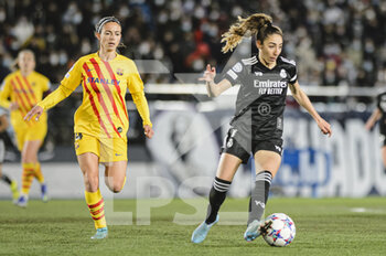 2022-03-22 - 20.03.2022, Madrid, Spain. Olga Carmona of Real Madrid CF Femenino (R) is chased by Aitiana Bonmati Futbol Club Barcelona (L) during the UEFA Women's Champions League match between Real Madrid and FC Barcelona at Estadio Alfredo Di Stefano on 20 March 2022 in Madrid Spain. - REAL MADRID VS FC BARCELONA - UEFA CHAMPIONS LEAGUE WOMEN - SOCCER