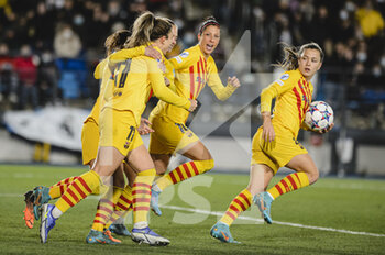 2022-03-22 - 20.03.2022, Madrid, Spain. Alexia Putellas Futbol Club Barcelona celebrates her goal with team mates during the UEFA Women's Champions League match between Real Madrid and FC Barcelona at Estadio Alfredo Di Stefano on 20 March 2022 in Madrid Spain. - REAL MADRID VS FC BARCELONA - UEFA CHAMPIONS LEAGUE WOMEN - SOCCER