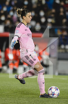 2022-03-22 - 20.03.2022, Madrid, Spain. Goalkeeper Maria Isabel Rodriguez Misa of Real Madrid CF Femenino looks to pass the ball during the UEFA Women's Champions League match between Real Madrid and FC Barcelona at Estadio Alfredo Di Stefano on 20 March 2022 in Madrid Spain. - REAL MADRID VS FC BARCELONA - UEFA CHAMPIONS LEAGUE WOMEN - SOCCER
