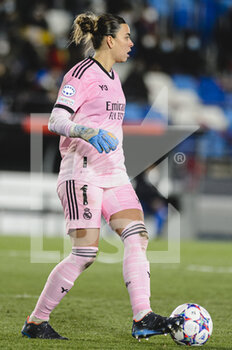 2022-03-22 - 20.03.2022, Madrid, Spain. Goalkeeper Maria Isabel Rodriguez Misa of Real Madrid CF Femenino controls the ball during the UEFA Women's Champions League match between Real Madrid and FC Barcelona at Estadio Alfredo Di Stefano on 20 March 2022 in Madrid Spain. - REAL MADRID VS FC BARCELONA - UEFA CHAMPIONS LEAGUE WOMEN - SOCCER