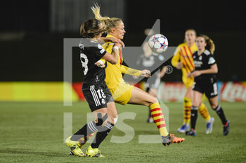 2022-03-22 - 20.03.2022, Madrid, Spain. Maite Oroz of Real Madrid CF Femenino (L) battles for the ball with Ana Crnogorcevic Futbol Club Barcelona (R) during the UEFA Women's Champions League match between Real Madrid and FC Barcelona at Estadio Alfredo Di Stefano on 20 March 2022 in Madrid Spain. - REAL MADRID VS FC BARCELONA - UEFA CHAMPIONS LEAGUE WOMEN - SOCCER