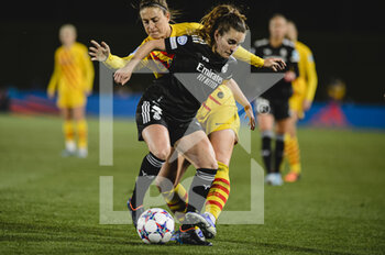 2022-03-22 - 20.03.2022, Madrid, Spain. Teresa Abelleira of Real Madrid CF Femenino (L) battles for the ball with Marta Cardona of Real Madrid CF Femenino (R) during the UEFA Women's Champions League match between Real Madrid and FC Barcelona at Estadio Alfredo Di Stefano on 20 March 2022 in Madrid Spain. - REAL MADRID VS FC BARCELONA - UEFA CHAMPIONS LEAGUE WOMEN - SOCCER