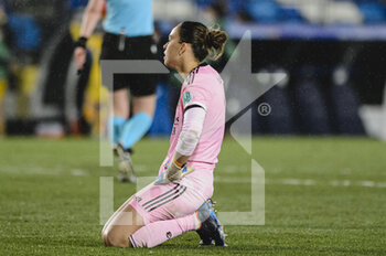 2022-03-22 - 20.03.2022, Madrid, Spain. Goalkeeper Maria Isabel Rodriguez Misa of Real Madrid CF Femenino gestures after being defeated  during the UEFA Women's Champions League match between Real Madrid and FC Barcelona at Estadio Alfredo Di Stefano on 20 March 2022 in Madrid Spain. - REAL MADRID VS FC BARCELONA - UEFA CHAMPIONS LEAGUE WOMEN - SOCCER