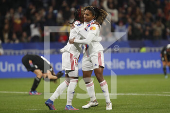 2022-03-31 - Catarina MACARIO of Lyon celebrate the victory and Melvine MALARD of Lyon during the UEFA Women's Champions League, Quarter-finals, 2nd leg football match between Olympique Lyonnais (Lyon) and Juventus FC on March 31, 2022 at Groupama stadium in Decines-Charpieu near Lyon, France - OLYMPIQUE LYONNAIS (LYON) VS JUVENTUS FC - UEFA CHAMPIONS LEAGUE WOMEN - SOCCER