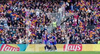 2022-04-22 - FC Barcelona celebrates a goal during the UEFA Women's Champions League, Semi-finals, 1st leg football match between FC Barcelona and VFL Wolfsburg on April 22, 2022 at Camp Nou in Barcelona, Spain - FC BARCELONA VS VFL WOLFSBURG - UEFA CHAMPIONS LEAGUE WOMEN - SOCCER