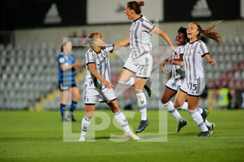 2022-09-28 - Gunnarsdottir of Juventus Women celebrating after a goal  during the Women’s UEFA Champions League, Preliminary round, Seconda match between Juventus Women and Hb Koge, on 28 September 2022 at Moccagatta stadium in Alessandria, Italy. Photo Nderim Kaceli - JUVENTUS WOMEN VS KOGE - UEFA CHAMPIONS LEAGUE WOMEN - SOCCER