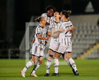 2022-09-28 - Gunnarsdottir of Juventus Women celebrating with team mates after a goal during the Women’s UEFA Champions League, Preliminary round, Seconda match between Juventus Women and Hb Koge, on 28 September 2022 at Moccagatta stadium in Alessandria, Italy. Photo Nderim Kaceli - JUVENTUS WOMEN VS KOGE - UEFA CHAMPIONS LEAGUE WOMEN - SOCCER