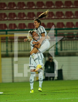 2022-09-28 - Sofia Cantore of Juventus Women celebrating with Martina Rosucci of Juventus Women after a goal  during the Women’s UEFA Champions League, Preliminary round, Seconda match between Juventus Women and Hb Koge, on 28 September 2022 at Moccagatta stadium in Alessandria, Italy. Photo Nderim Kaceli - JUVENTUS WOMEN VS KOGE - UEFA CHAMPIONS LEAGUE WOMEN - SOCCER