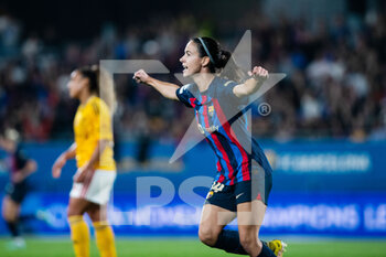 2022-10-19 - Aitana bonmati of FC Barcelona celebrates a goal during the UEFA Women’s Champions League, Group D football match between FC Barcelona and SL Benfica on October 19, 2022 at Johan Cruyff Stadium in Barcelona, Spain - FOOTBALL - WOMEN'S CHAMPION'S LEAGUE - FC BARCELONA V SL BENFICA - UEFA CHAMPIONS LEAGUE WOMEN - SOCCER