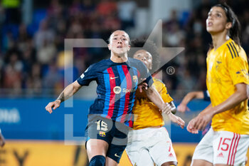 2022-10-19 - Lucy Bronze of FC Barcelona during the UEFA Women’s Champions League, Group D football match between FC Barcelona and SL Benfica on October 19, 2022 at Johan Cruyff Stadium in Barcelona, Spain - FOOTBALL - WOMEN'S CHAMPION'S LEAGUE - FC BARCELONA V SL BENFICA - UEFA CHAMPIONS LEAGUE WOMEN - SOCCER