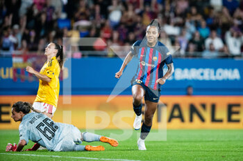 2022-10-19 - Geyse Ferreira of FC Barcelona celebrates a goal during the UEFA Women’s Champions League, Group D football match between FC Barcelona and SL Benfica on October 19, 2022 at Johan Cruyff Stadium in Barcelona, Spain - FOOTBALL - WOMEN'S CHAMPION'S LEAGUE - FC BARCELONA V SL BENFICA - UEFA CHAMPIONS LEAGUE WOMEN - SOCCER