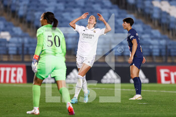 2022-10-26 - Sandie Toletti of Real Madrid reacts during the UEFA Women’s Champions League, Group A football match between Real Madrid and Paris Saint-Germain on October 26, 2022 at Alfredo Di Stefano stadium in Valdebebas, Madrid, Spain - FOOTBALL - WOMEN'S CHAMPIONS LEAGUE - REAL MADRID V PARIS SG - UEFA CHAMPIONS LEAGUE WOMEN - SOCCER