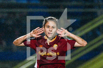 2022-12-16 - Manuela Giugliano (AS Roma Women) celebrates after scoring the goal 3-0 during the UEFA Women’s Champions League 2022/23 match between AS Roma vs SKN St. Polten at the Domenico Francioni stadium Latina on 16 December 2022. - AS ROMA VS SKN ST. POLTEN - UEFA CHAMPIONS LEAGUE WOMEN - SOCCER