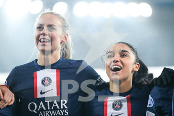 2022-12-16 - Amanda Ilestedt and Sakina Karchaoui of PSG celebrates during the UEFA Women's Champions League, Group A football match between Paris Saint-Germain and Real Madrid on December 16, 2022 at Parc des Princes stadium in Paris, France - FOOTBALL - WOMEN'S CHAMPIONS LEAGUE - PARIS SG V REAL MADRID - UEFA CHAMPIONS LEAGUE WOMEN - SOCCER