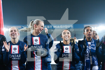 2022-12-16 - Amanda Ilestedt and Sakina Karchaoui and team of PSG celebrates during the UEFA Women's Champions League, Group A football match between Paris Saint-Germain and Real Madrid on December 16, 2022 at Parc des Princes stadium in Paris, France - FOOTBALL - WOMEN'S CHAMPIONS LEAGUE - PARIS SG V REAL MADRID - UEFA CHAMPIONS LEAGUE WOMEN - SOCCER