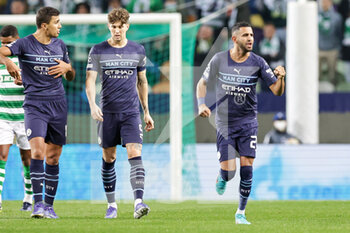 2022-02-15 - Riyad Mahrez (26) of Manchester City scores a goal and celebrates 0-1 during the UEFA Champions League, round of 16, 1st leg football match between Sporting Lisbon and Manchester City on February 15 2022 at Estadio Jose Alvalade in Lisbon, Portugal - SPORTING LISBON VS MANCHESTER CITY - UEFA CHAMPIONS LEAGUE - SOCCER