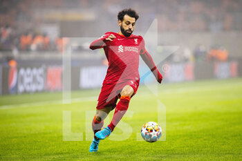 2022-02-16 - Liverpool forward Mohamed Salah (11) during the UEFA Champions League, Round of 16, 1st leg football match between FC Internazionale and Liverpool FC on February 16, 2022 at San Siro Stadium in Milan, Italy - INTER - FC INTERNAZIONALE VS LIVERPOOL FC - UEFA CHAMPIONS LEAGUE - SOCCER